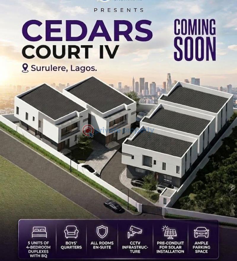 4 bedroom Detached Duplex For Sale . Adeniran Ogunsanya Surulere Lagos - 1