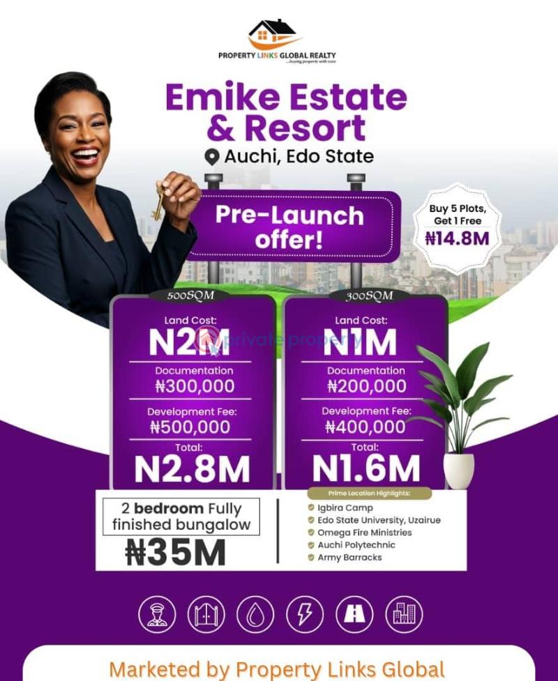 Land with c of o for sale close to edo state university, auchi polytechnic - 1 Residential Land For Sale Emike Estate And Resort Located At Auchi Edo  - 1