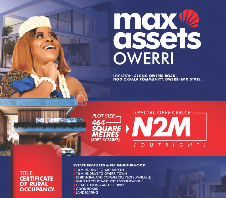 For sale Land Max Asset Located 10min Drive From Imo International