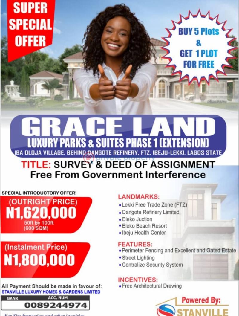 For sale Land Behind New Lagos Deep Sea Port Lekki Expressway Lagos