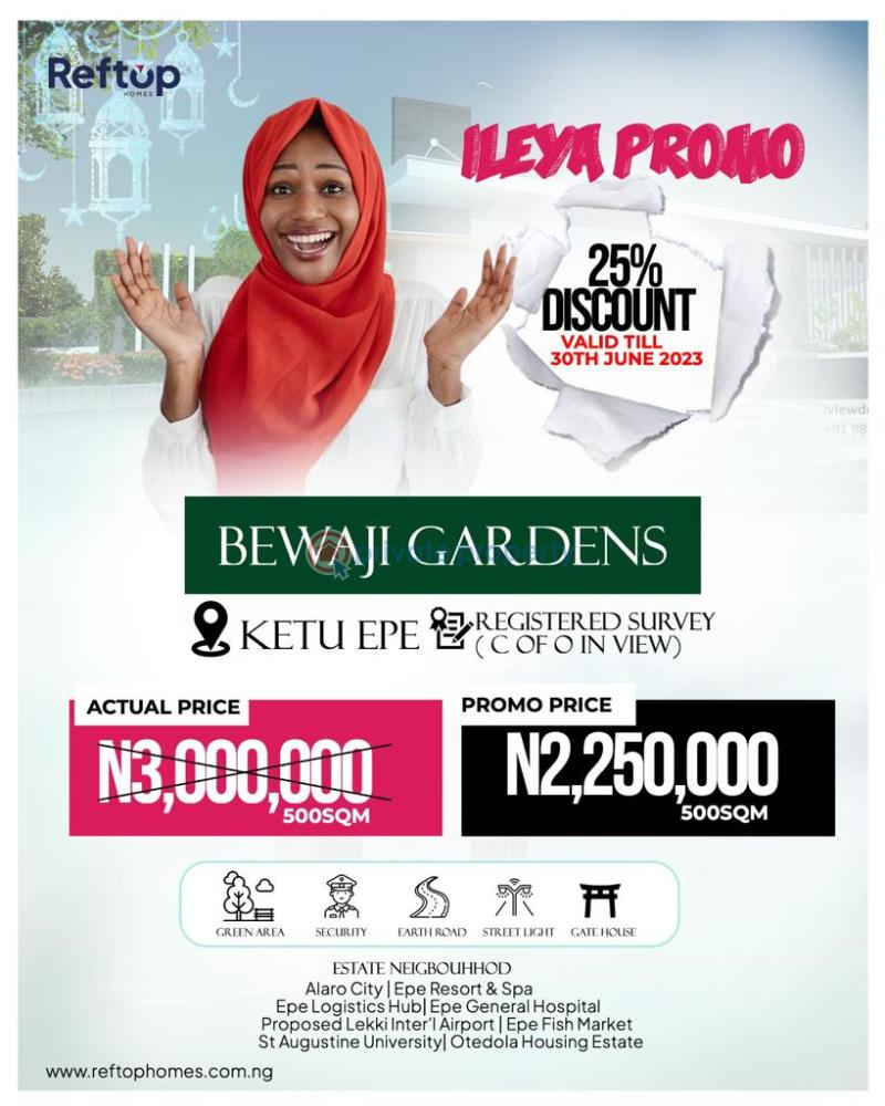 Land For Sale Bewaji Gardens, 3 Minutes Drive From The Epe Round About, Ketu Epe Lagos - 1