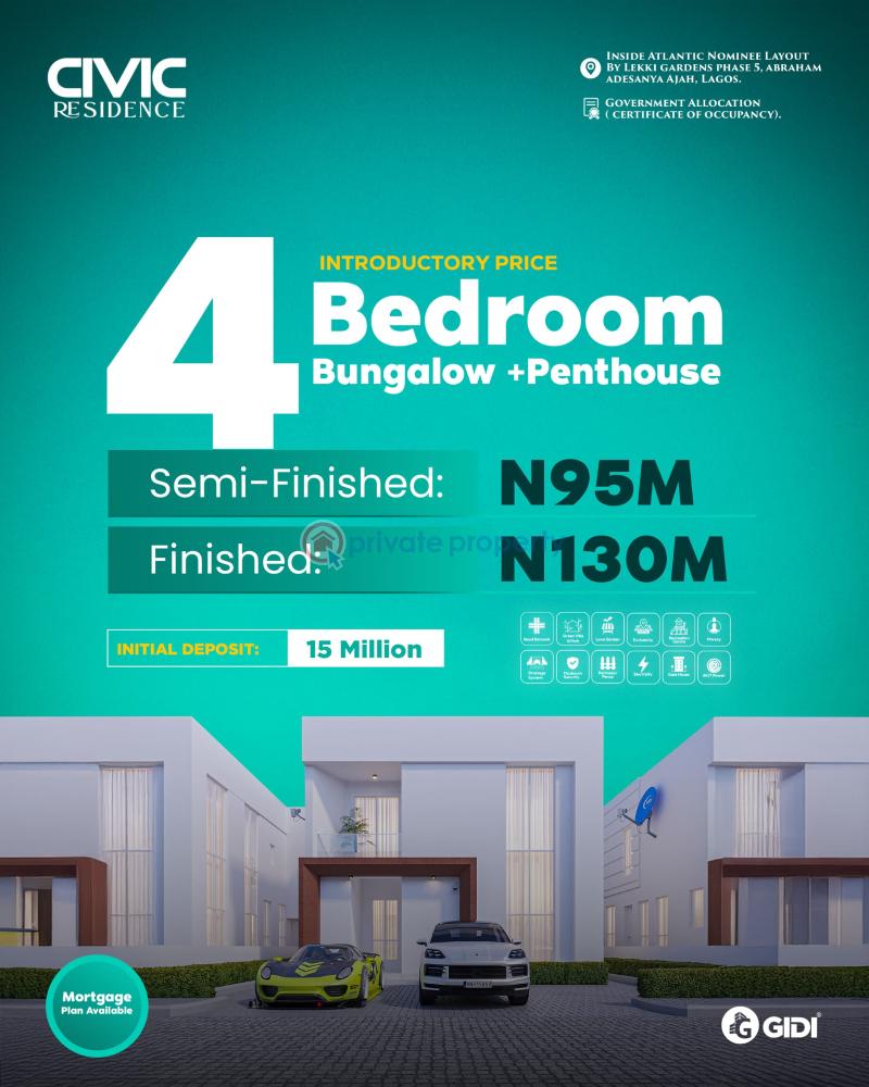 4 bedroom Penthouse For Sale Inside Atlantic Nominee Layout, Abraham Adesanya, By Lekki Gardens Phase 5 Ajah Lagos - 0