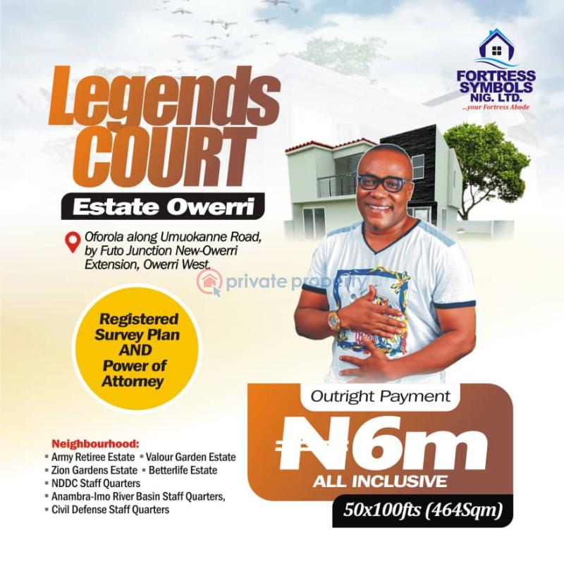Land For Sale Legend Court ,oforola, Off Futo Junction, 4mins Drive From Futo Junction. Owerri Owerri Imo - 1