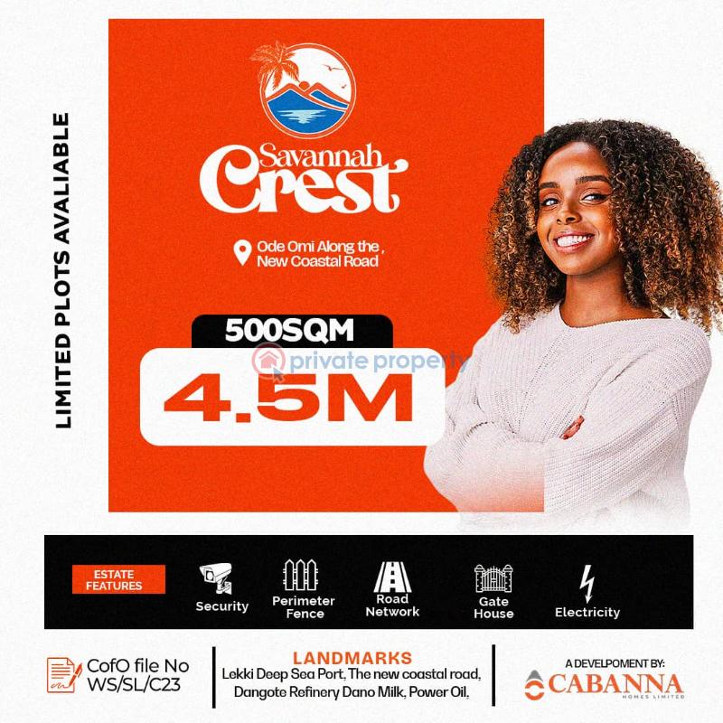 Coastal road, odeomi - 0 Residential Land For Sale Ode Omi Ogun Waterside  - 0