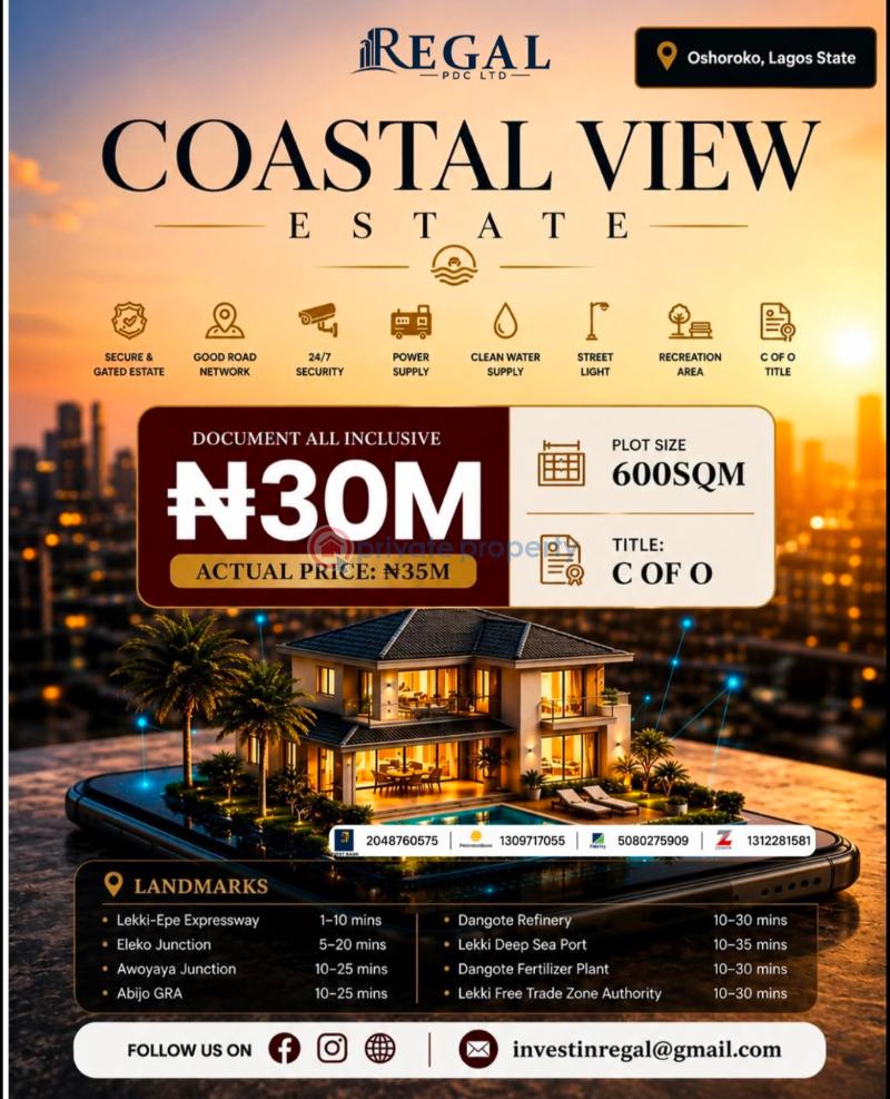 Residential Land For Sale Eleko Ibeju-Lekki Lagos