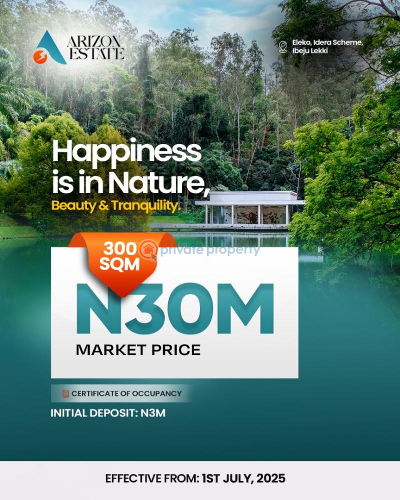Residential Land For Sale Arizon Estate, Deposit 3million To Buy Eleko Ibeju-Lekki Lagos - 1