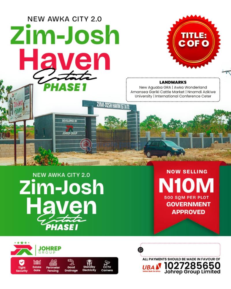 Land For Sale Zim Josh Haven Estate Awka South Anambra - 1