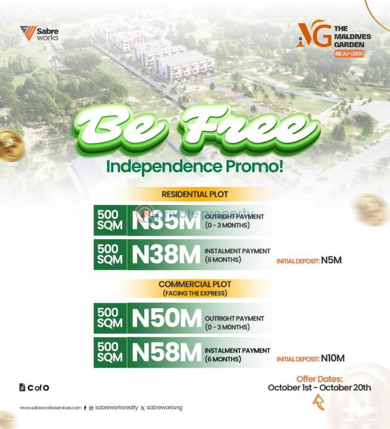 Mixed use Land For Sale 5mins To Dangote Refinery And Free Trade Zone Oshoroko Free Trade Zone Ibeju-Lekki Lagos - 5