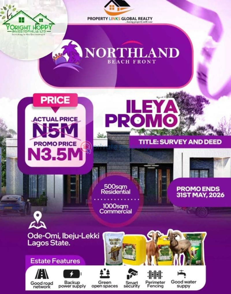 Mixed use Land For Sale Northland Beach Front Estate In Ode Omi, Ibeju Lekki, Lagos State Nigeria With Close Proximity To 🎄dangote Refinery 🎄lekki Deep Seaport 🎄lekki Free Trade Zone 🎄la Campagne Tropicana 🎄1 Minute Drive From The Costal Road. La Campaigne Tropicana Ibeju-Lekki Lagos