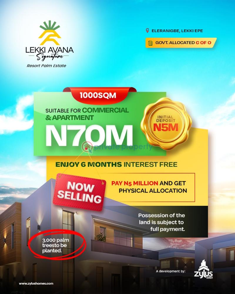 Commercial Land For Sale Lekki Avana Signature Palm Resort Estate Eleran Igbe Ibeju-Lekki Lagos