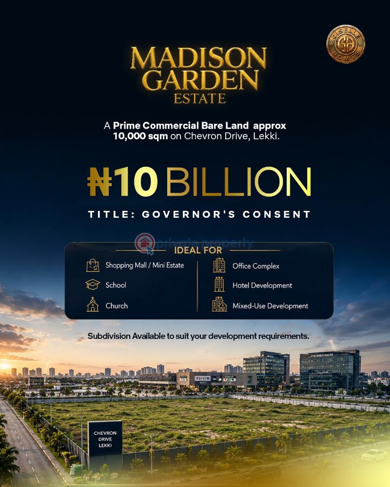 Commercial Land For Sale Mardison Gardens Estate Chevron Lekki Chevron Drive Lekki Lagos