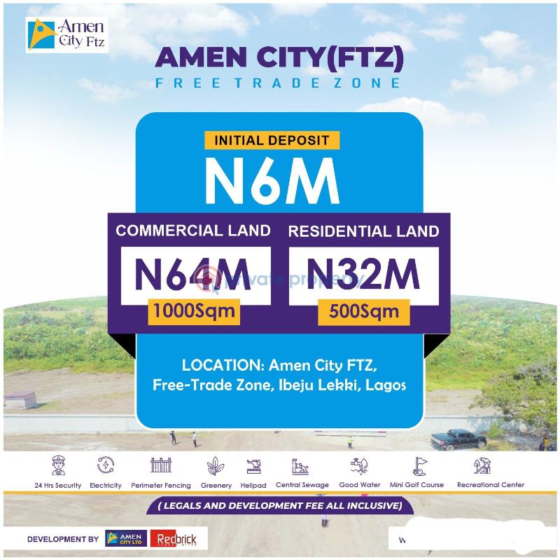 Land For Sale Amen City Ftz Along Lekki Free Trade Zone/dangote Refinery Road Free Trade Zone Ibeju-Lekki Lagos - 0