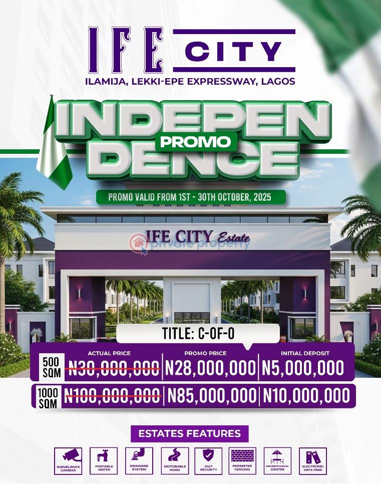 Commercial Land For Sale Ife City Estate Selling On Promo Facing Lekki Epe Expressway, Ilamija Ibeju-Lekki Lagos