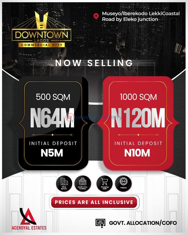 Commercial Land For Sale Downtown Lagos Commercial City Museyo Iberekodo Ibeju Lekki Eleko Ibeju-Lekki Lagos - 0