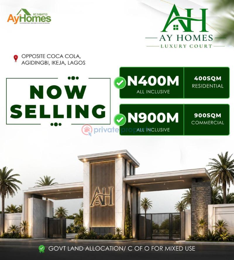 Commercial Land For Sale Ay Homes Luxury Court, Agidingbi, Ikeja, Lagos. Agidingbi Ikeja Lagos