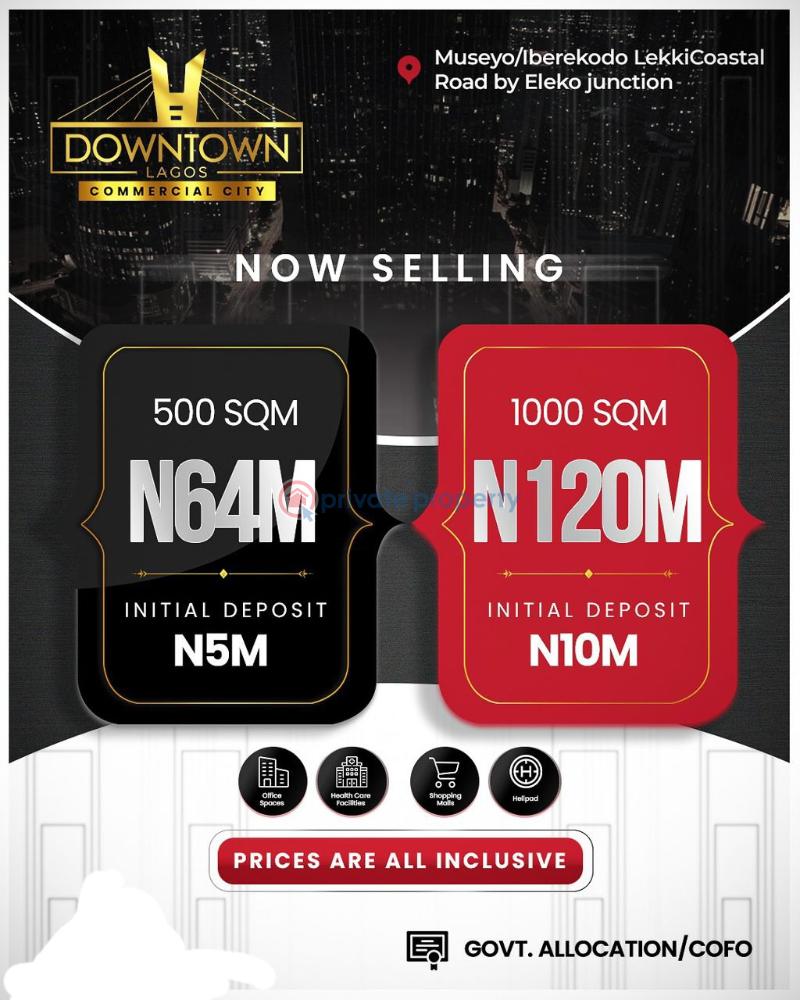 Commercial Land For Sale Downtown Lagos Commercial City Museyo Iberekodo Eleko Ibeju Lekki Lagos Iberekodo Ibeju-Lekki Lagos - 0