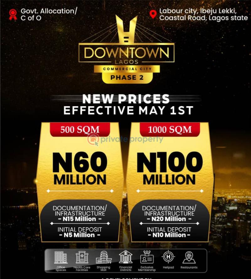 Commercial Land For Sale Downtown Lagos Commercial City Phase 2 Eleko Ibeju-Lekki Lagos - 1