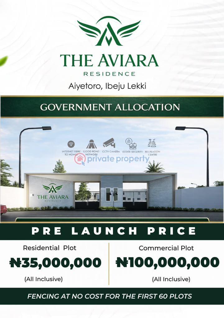 Commercial Land For Sale The Aviara Residence – Aiyetoro* Ibeju-Lekki Lagos - 0