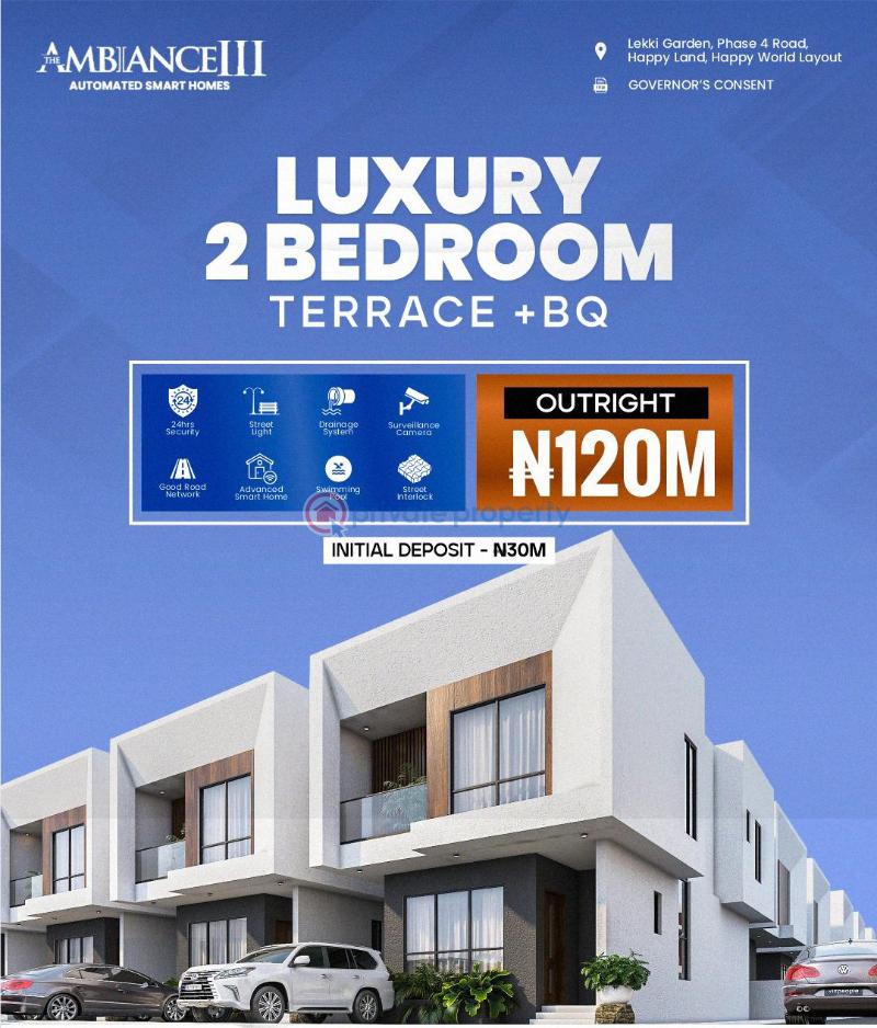 2 bedroom Terrace For Sale The Ambiance 3 Estate Lekki Gardens Phase 4 Road Happy Land Happy World Layout Lekki Scheme 2 Ajah Lagos - 0