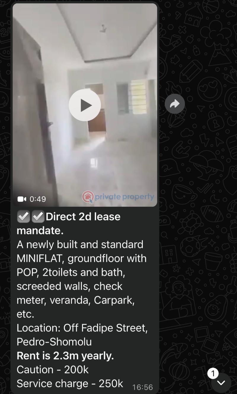 1 bedroom Mini Flat For Rent Shomolu Lagos - 1