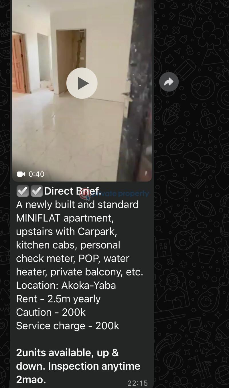 1 bedroom Mini Flat For Rent Akoka Yaba Lagos - 0