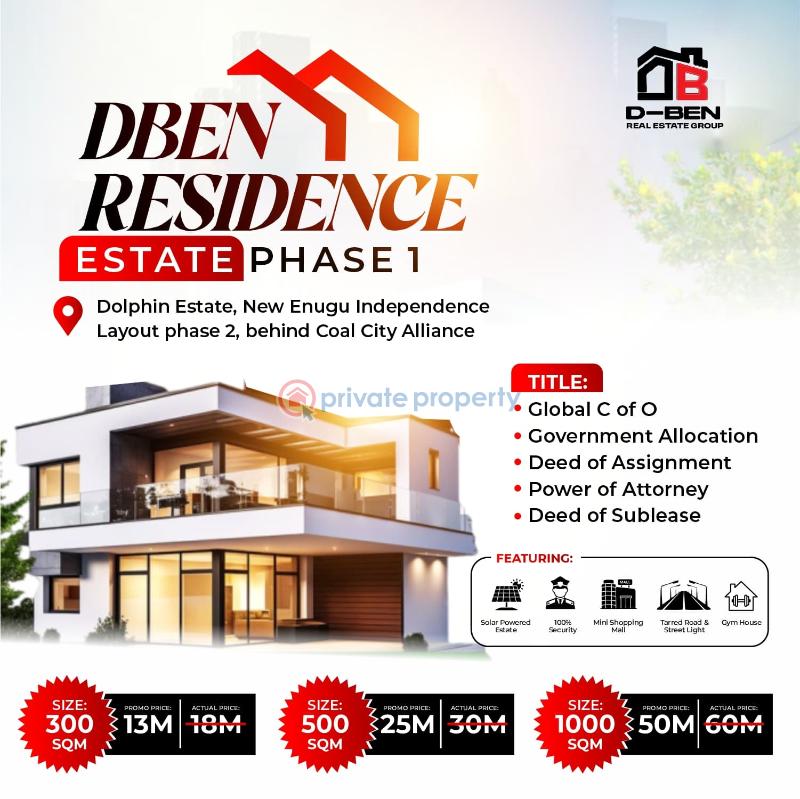 Residential Land For Sale Coal City Alliance, New Enugu Independence Layout Estate Phase 2. Enugu Area 