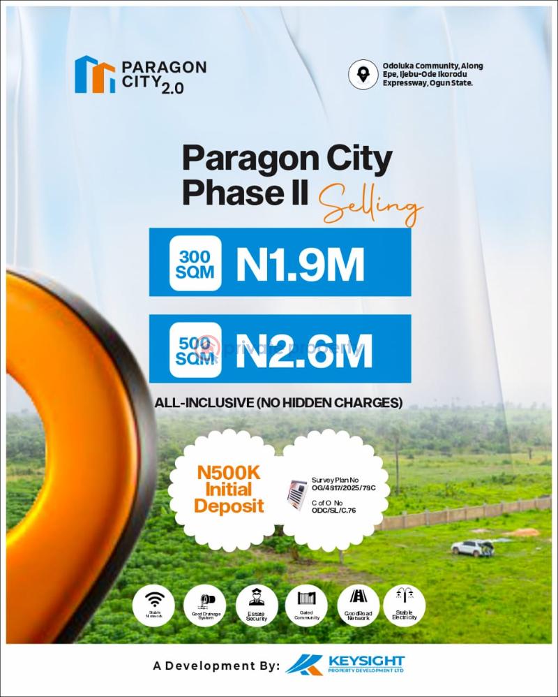 3 bedroom Residential Land For Sale Paragon City Estate Phase Ii Along Epe Ijebu Ode Ikorodu Expressway Ogun Ogun area 