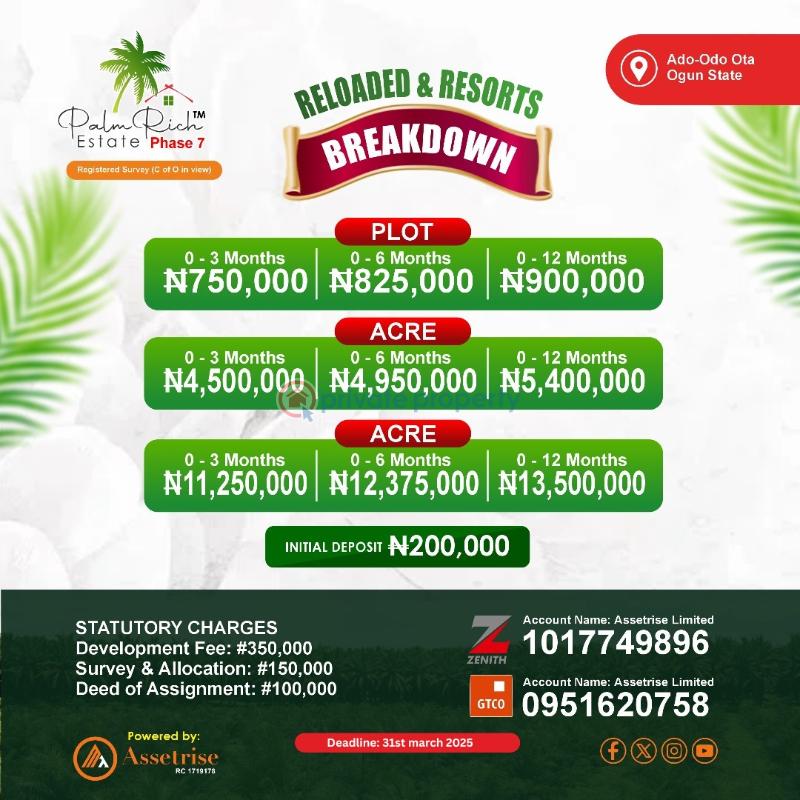 Dry land for sale in ado odo ota - palmrich estate phase 7 - 3 Mixed use Land For Sale Ado Odo Ota Sango Palmrich Estate Phase 7 Ado Odo/Ota Ogun - 3