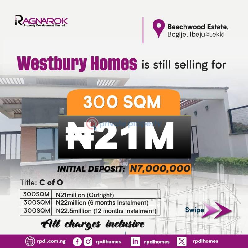 Residential Land For Sale The Westbury Estate Bogije Bogije Sangotedo Lagos