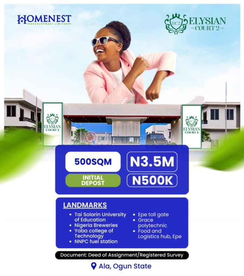 Residential Land For Sale Elysian Court 2 Ala Ogun State Ogun Ogun area 