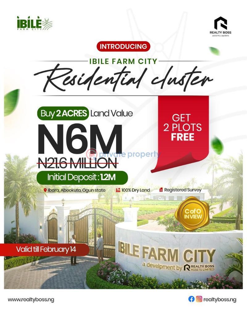 Land For Sale Ibile Farm City Ibara Abeokuta Ogun State Lagos Abeokuta Ogun - 0