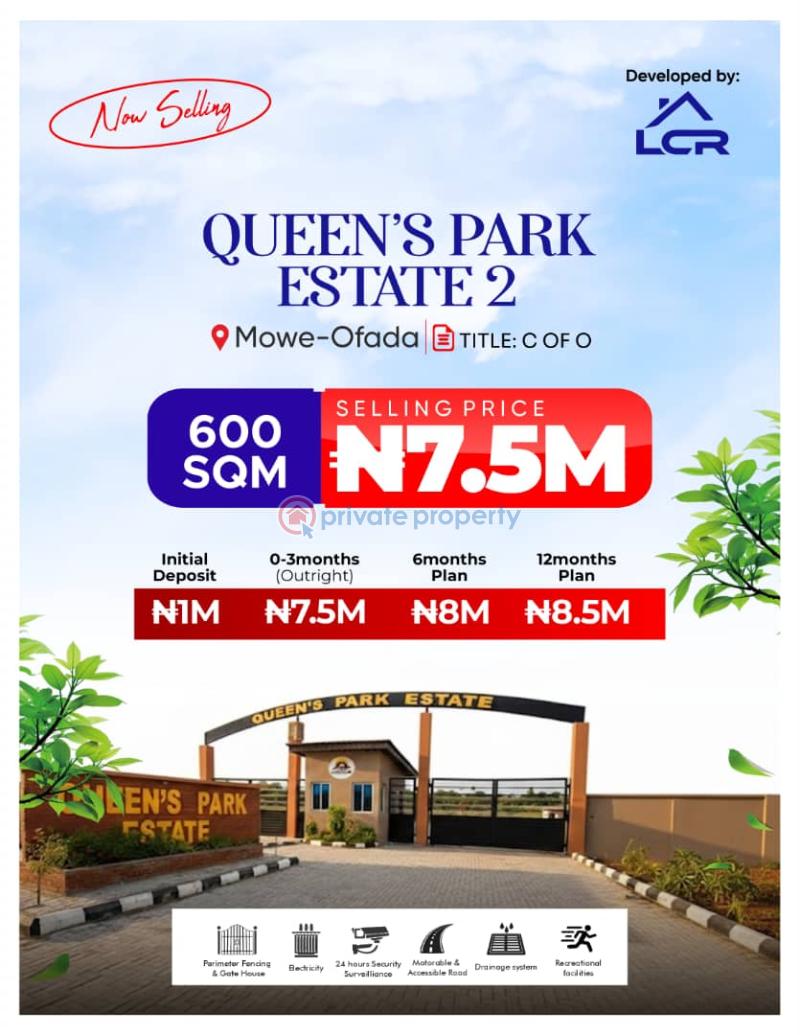 Residential Land For Sale Queen's Park Estate Phase Ii Mowe Ofada Ofada Ogun area 