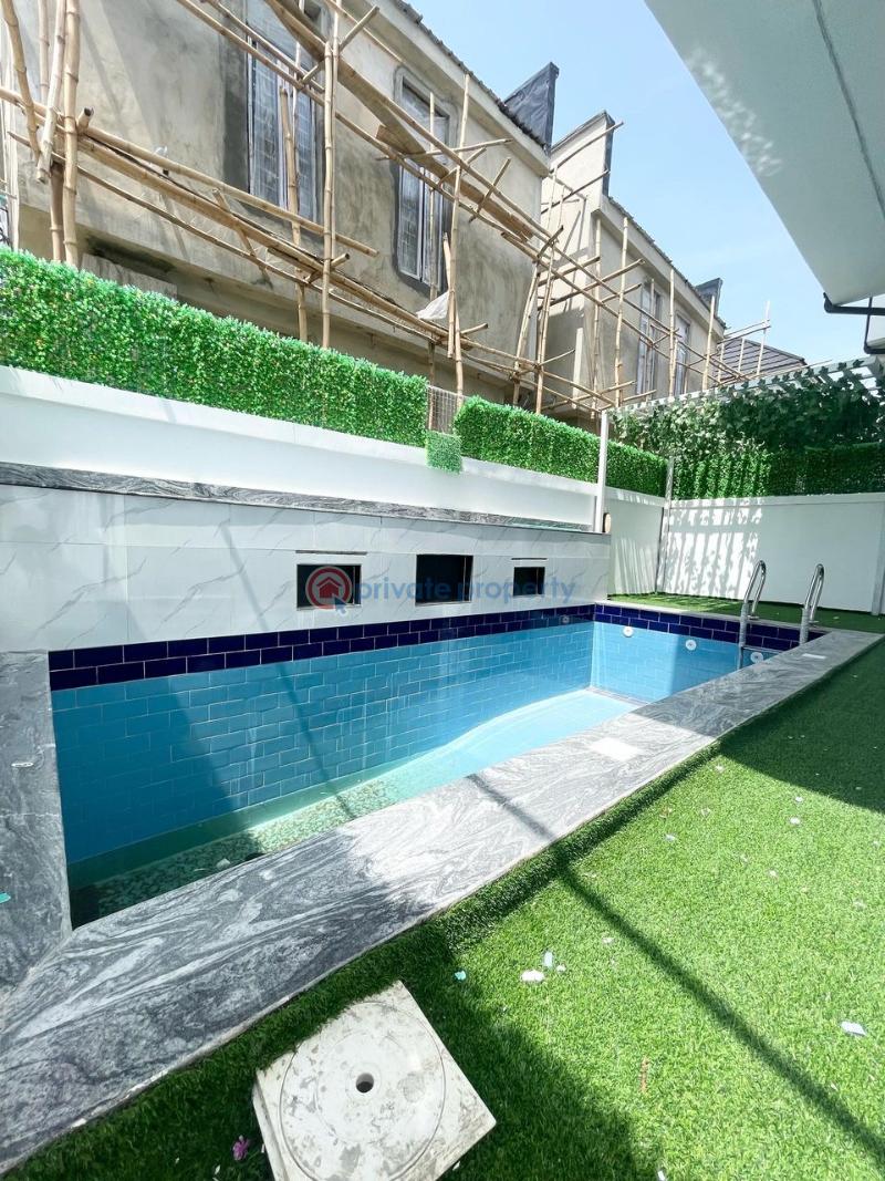 Duplex with swimming pool & gym*   5bedrooms fully-detached duplex with bq for sale!! - 4 5 bedroom Detached Duplex For Sale Chevron Lekki Lekki Lagos - 4