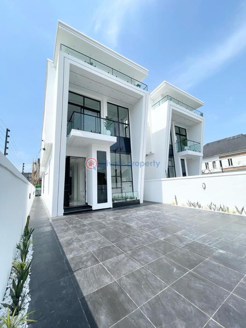 Duplex with swimming pool & gym*   5bedrooms fully-detached duplex with bq for sale!! - 1 5 bedroom Detached Duplex For Sale Chevron Lekki Lekki Lagos - 1