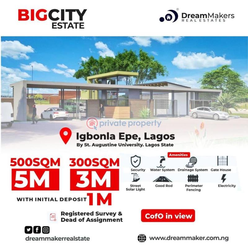 Land For Sale Within 3 4minutes Drive From Epe Resort And Spa, Epe T Junction, Epe Emergency Centre, The Atlantic Hall School And Many Other Notable Landmarks Lagos Island  - 1