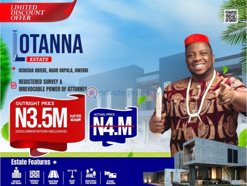 Mixed use Land For Sale Lotanna Estate, Ochicha Obieke, Ngor-Okpala Imo