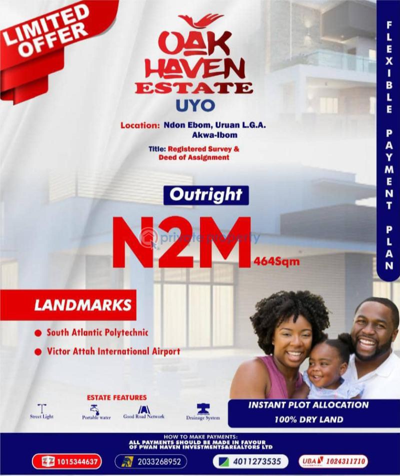 For sale Land Victor Attah International Airport Uyo Akwa Ibom (PID