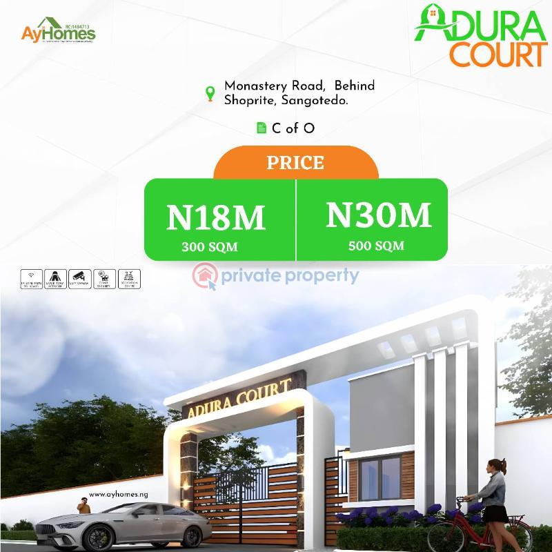 Land For Sale Landmarks : Abijo Gra Sky Mall Novare Mall Shoprite Caleb British International School Monastery Road Sangotedo Lagos - 1