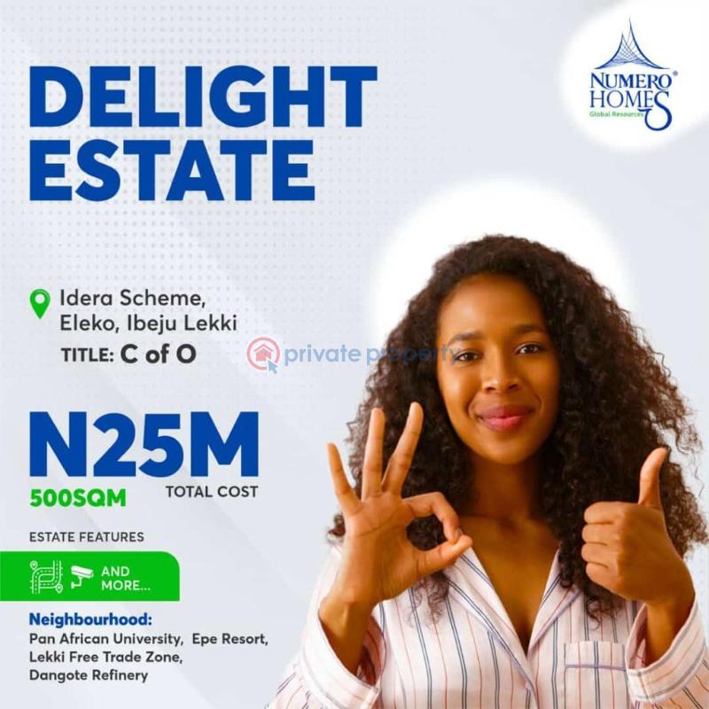 For sale Land The Delight Estate Idera Scheme Eleko Ibeju Lekki Lagos