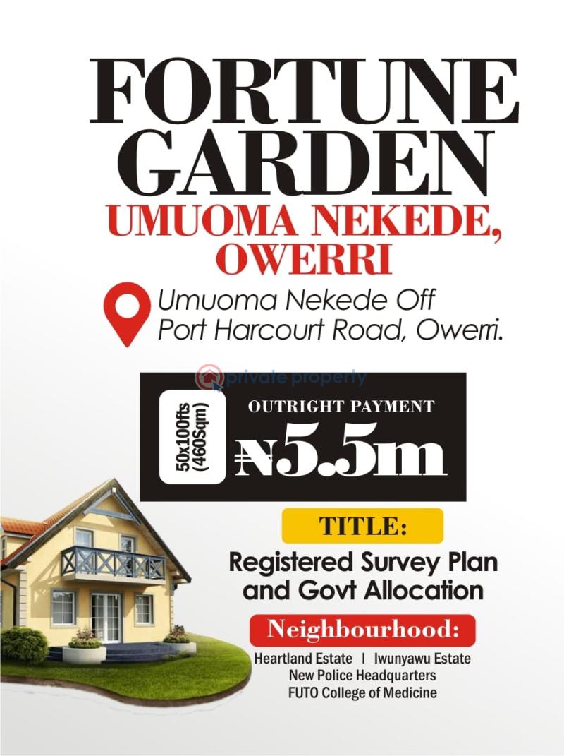 For sale Land Fortune Gardens Estate Umuoma Nekede Owerri Owerri Imo