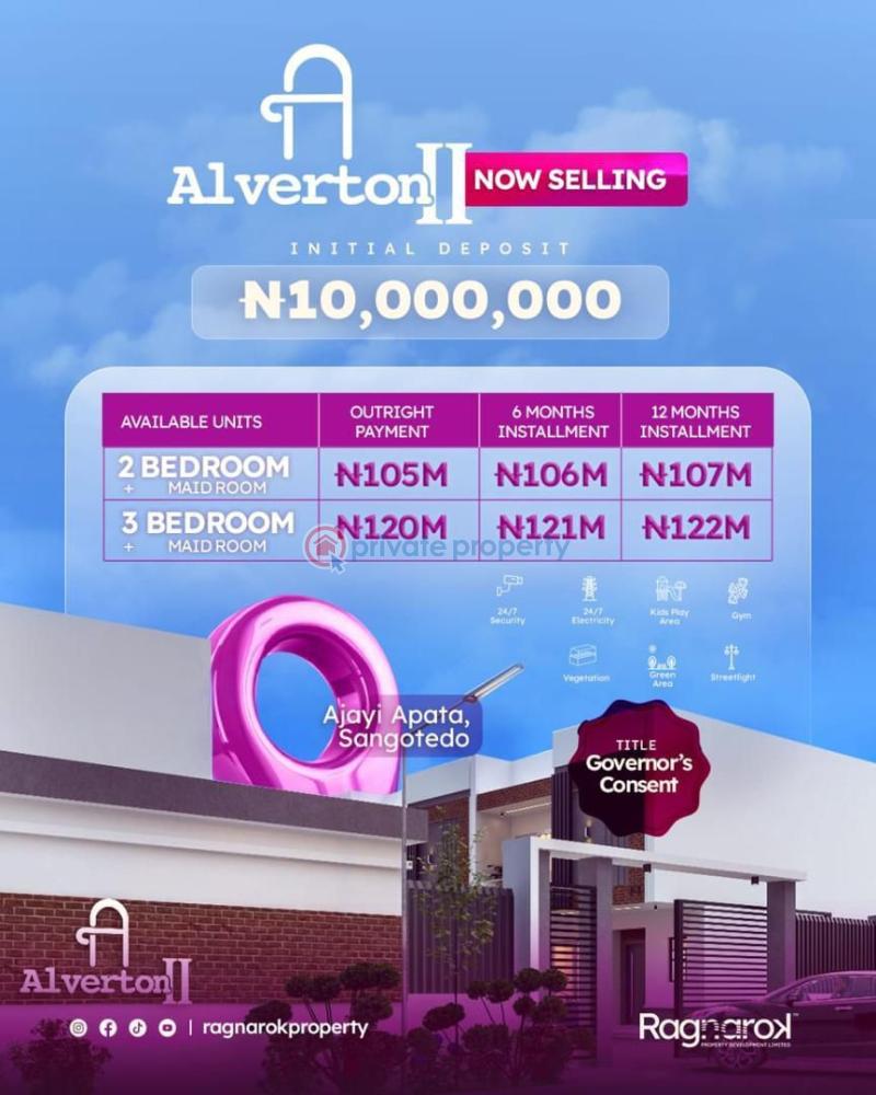 2 bedroom Terraced Duplex For Sale Alverton Phase 2, Ajayi Apata Estate, Sangotedo Ajah Lagos - 0