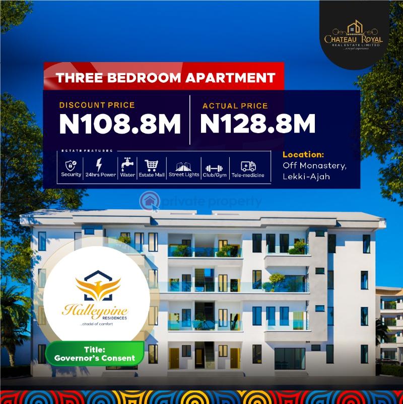 3 bedroom Block Of Flats For Sale Halleyvine Residence, Behind Novare Shopping Mall, Sangotedo Ajah Lagos