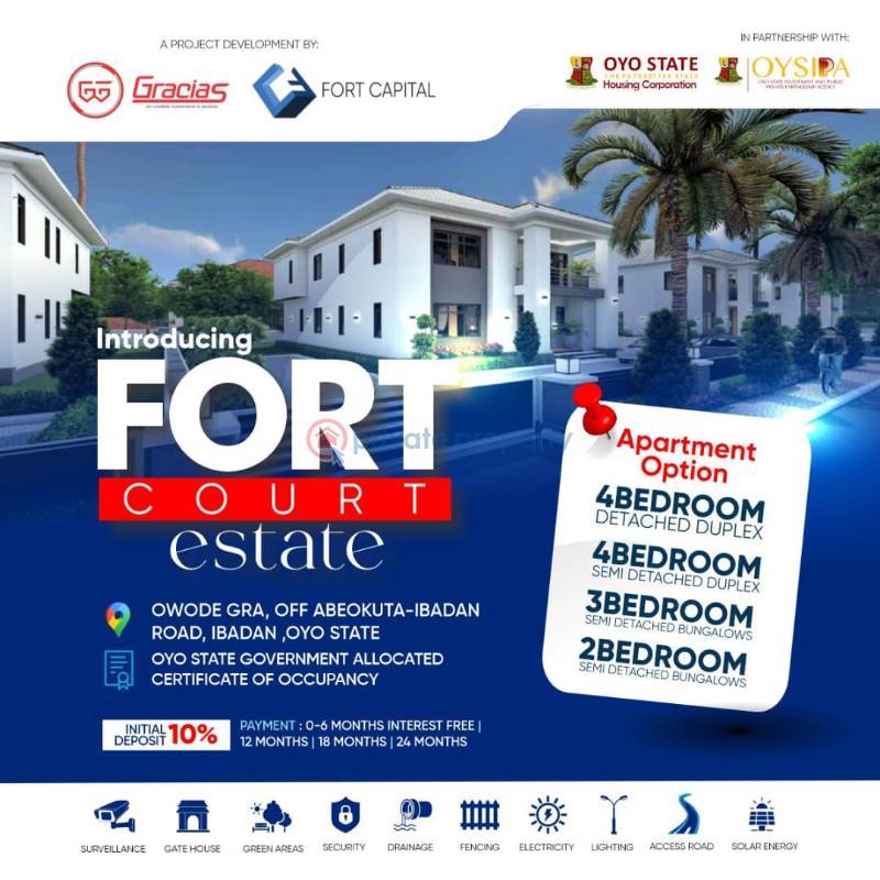 3 bedroom Semi detached Bungalow For Sale Fort Court Inside Owode Estate Phase 2, Apata Ibadan Oyo - 0