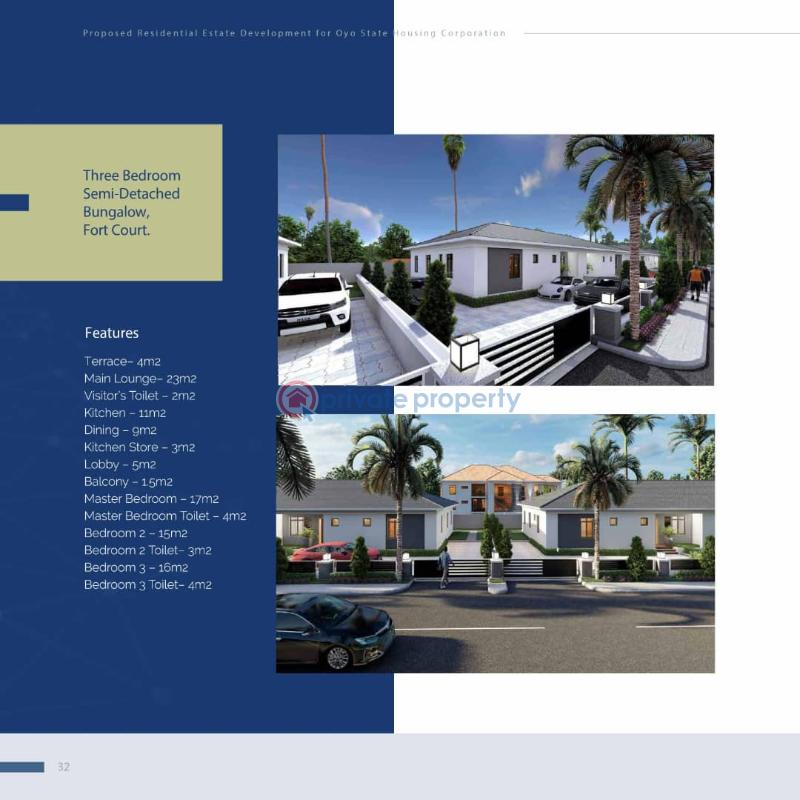 Fantastic 3bedroom semi-detached bungalows - 6 3 bedroom Semi detached Bungalow For Sale Fort Court Inside Owode Estate Phase 2, Apata Ibadan Oyo - 6