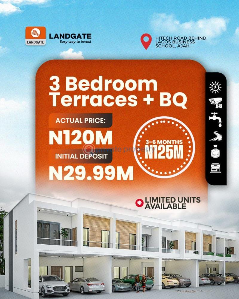 3 bedroom Terraced Duplex For Sale Landgate Homes, Hitech Road, Just Behind Lagos Business School, Sangotedo Ajah Lagos - 0