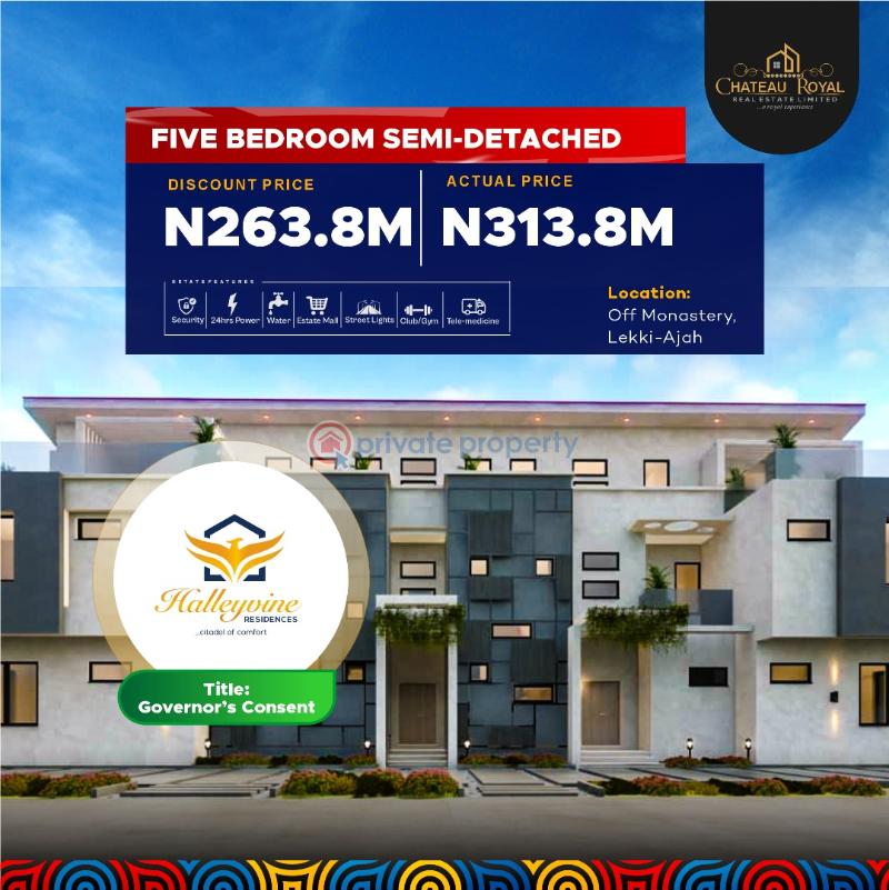 5 bedroom Terraced Duplex For Sale Halleyvine Residence, Off Monastery Road, Behind Novare Shopping Mall, Sangotedo Ajah Lagos