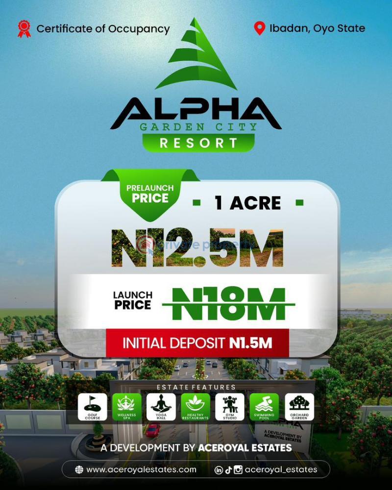 Mixed use Land For Sale Alpha Gardens City (resort), Olomi Road, Academy, Olomi Ibadan Oyo - 1