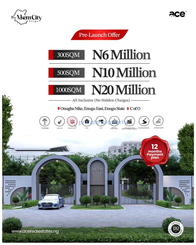 Mixed use Land For Sale Nkem City, Onugba Nike , Enugu East, Enugu Suburb Enugu Area  - 0
