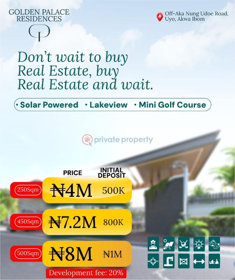 Residential Land For Sale Golden Palace Residences, Off Aka Nung Udoe Road, Uyo Akwa Ibom - 0