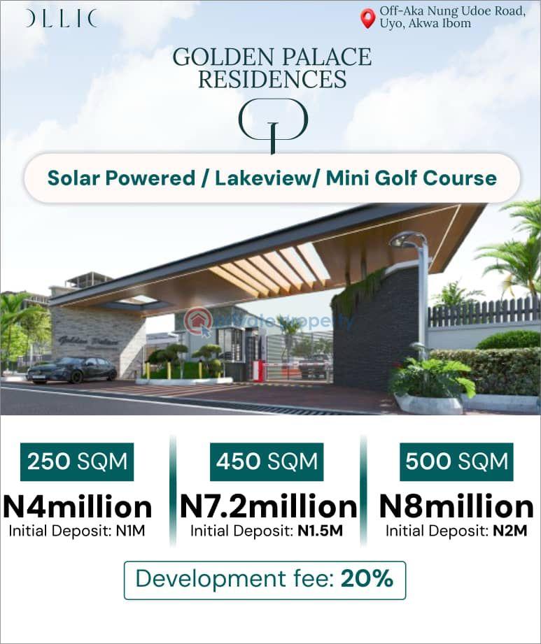 Residential Land For Sale Golden Palace Residence , Afaha Ikot Owop, Off Aka Nung Udoe Road, Ibesikpo Lga, Uyo Akwa Ibom - 3